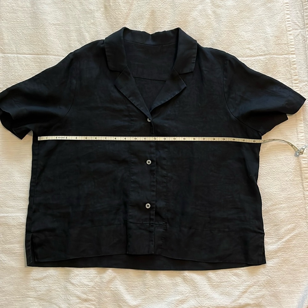 Quince 100% Linen Short Sleeve Shirt L